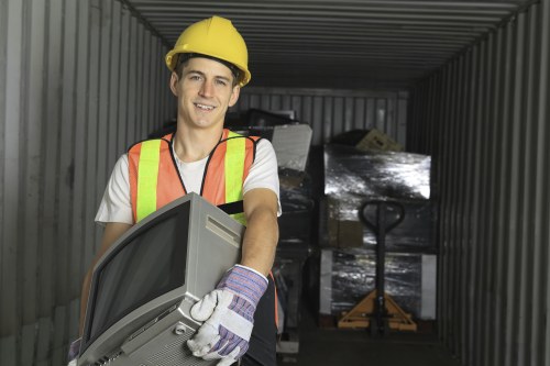 Office furniture being removed by clearance specialists